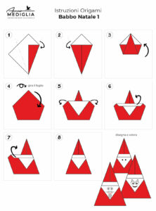 Istruzioni per creare un origami facili di Babbo Natale
